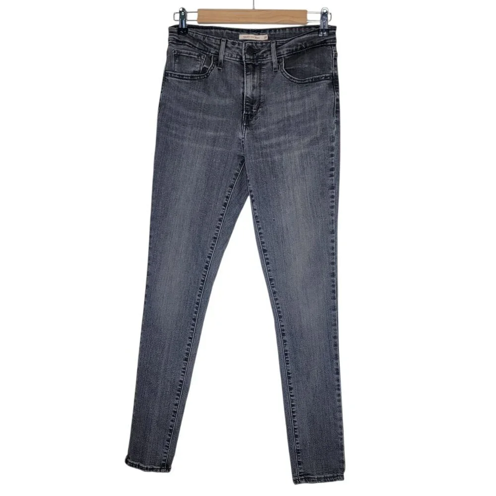 Levi's High Rise Skinny Denim Dark Gray Wash Jeans Women's 28